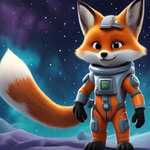 a fox wearing a space suit