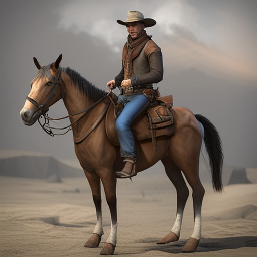 A cowboy 3d model unity 3d scene