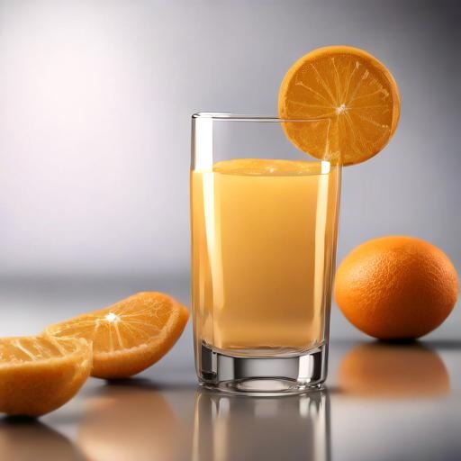 a glass of orange juice, realistic 3D animation
