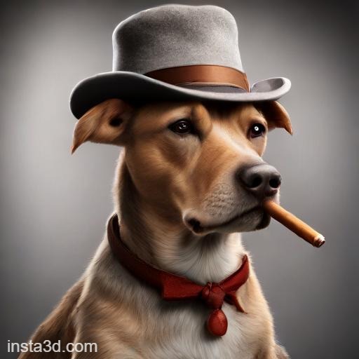 an image of a dog wearing a hat smoking a cigar