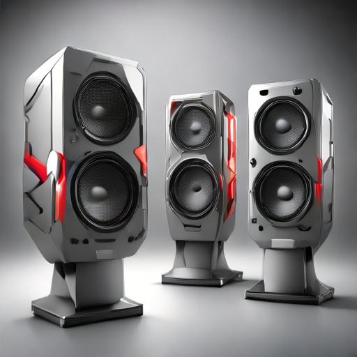 futuristic speakers colorful