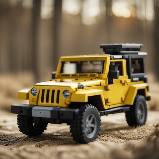 jeep wrangler made out of lego bricks